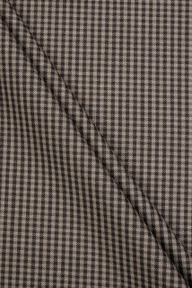 Wollstoff mit Karomuster in Beige-Braun