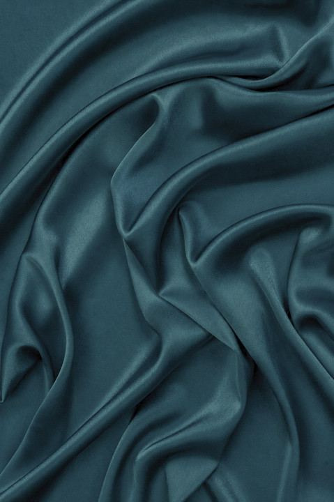 Double-faced satin — sea blue