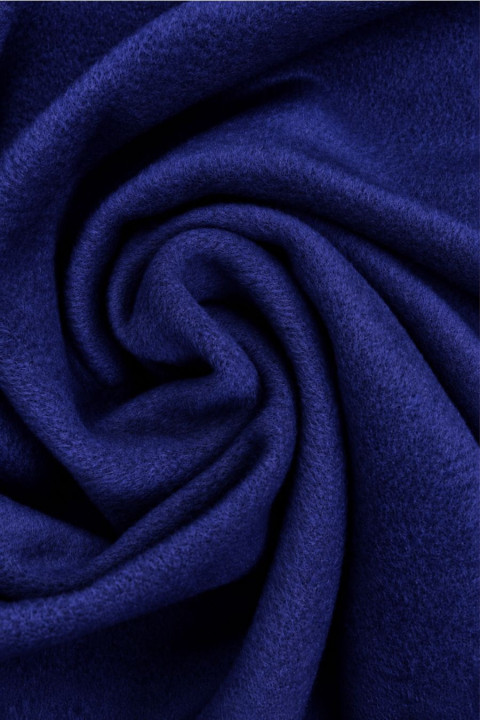 Kasjmier mantelstof met wol donker saffierblauw