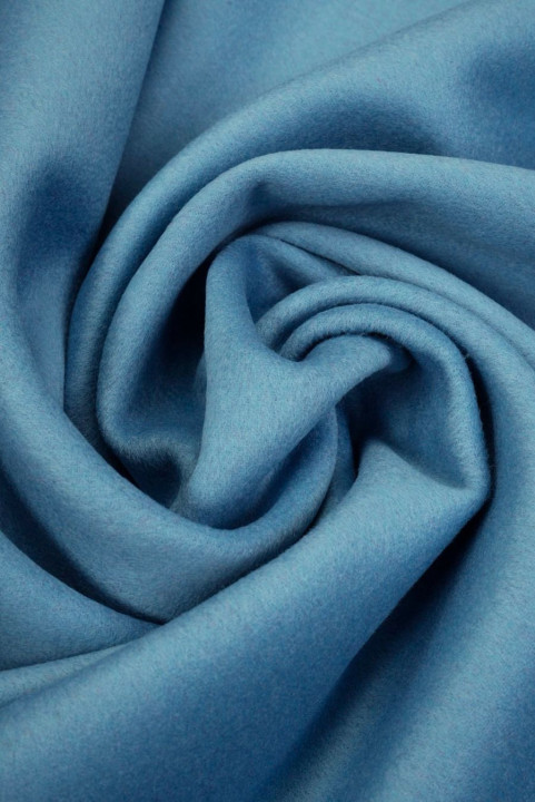 Double-faced blue and pink coat wool