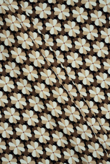 Zijde satijn met fijne beige bloemetjes KUPON 145cm