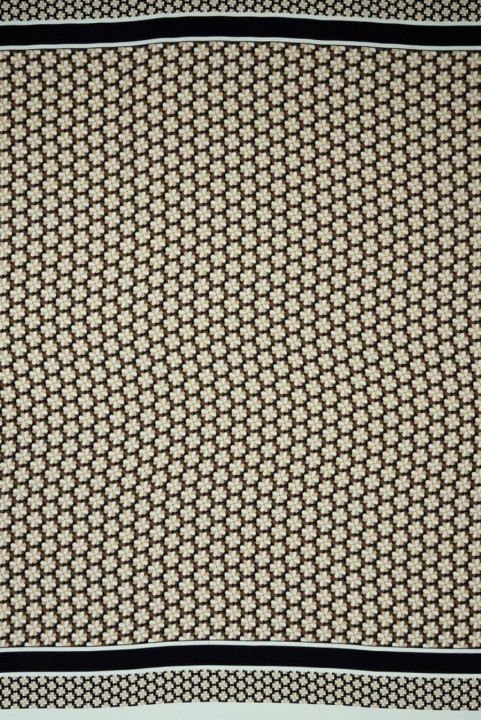 Satin de soie petites fleurs beiges TISSU DÉCOUPE 145cm