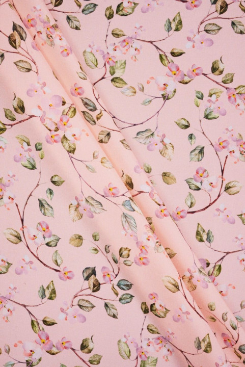 Seidensatin rosa Blumenwiese