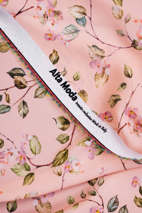 Silk satin pink meadow