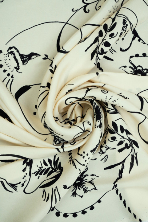 Satin de soie à fleurs