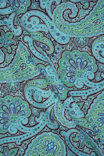 Raso de seda paisley turquesa