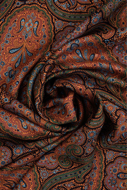 Satijn zijde roest paisley