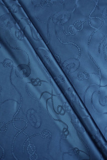 Doublure jacquard bleu foncé cordons