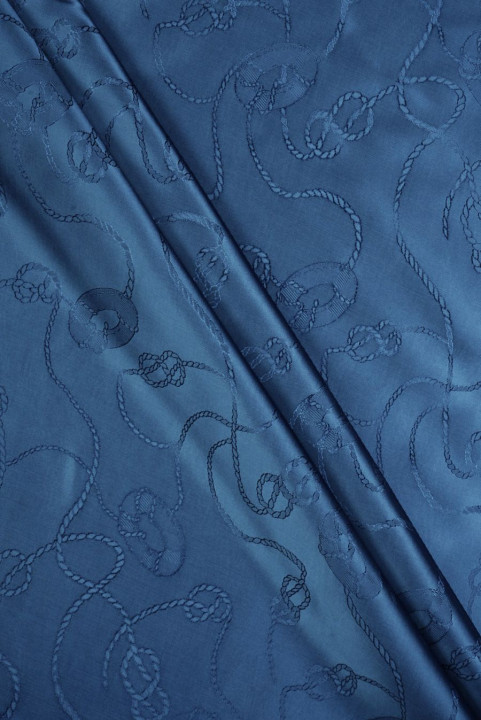 Forro jacquard azul oscuro cordones