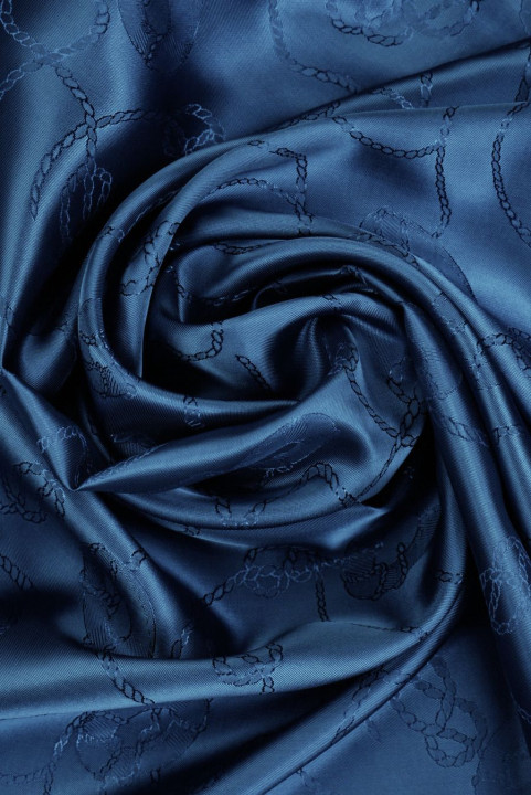 Forro jacquard azul oscuro cordones