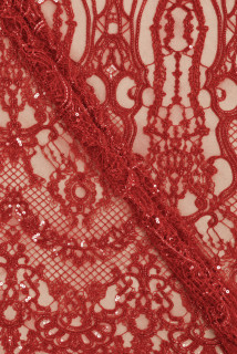 Dentelle française rouge KUPONY
