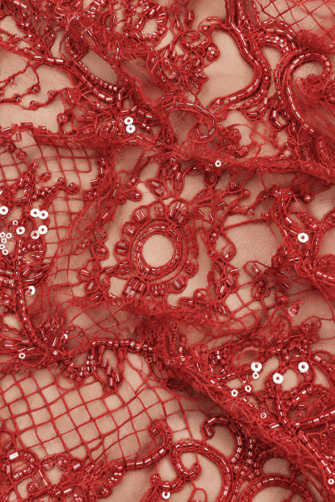 Franse kant rood KUPONEN