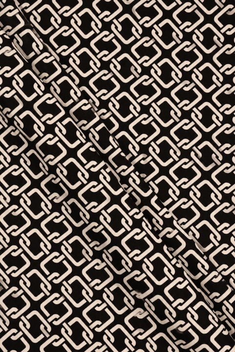 Black viscose with geometric pattern