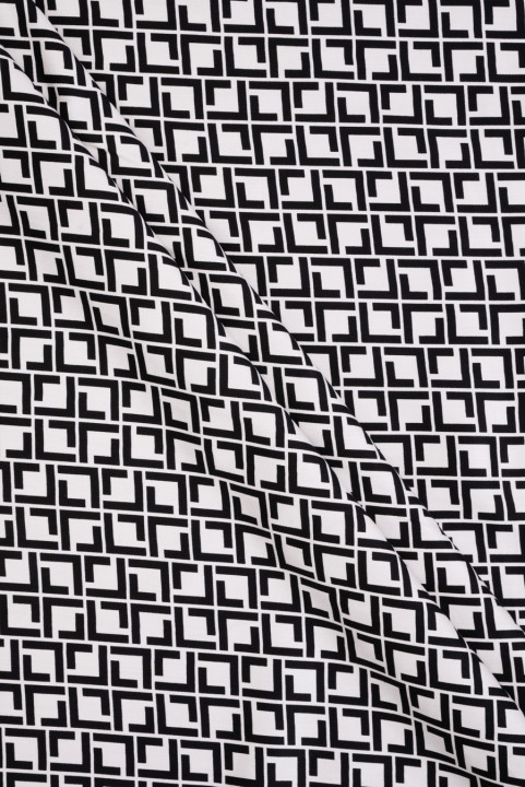 Viskose weiß-schwarz geometrisch