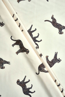 Sátina de viscosa con motivos de felinos salvajes