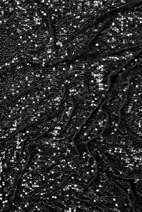 Elastische Paillettenstoff schwarz