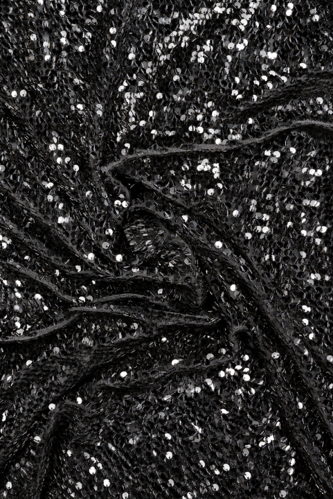 Stretch sequin fabric — black
