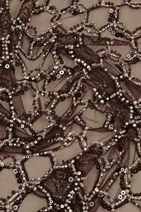 Tulle esclusivo geometria marrone