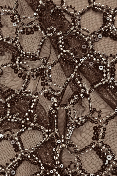 Eksklusiv tulle brun geometri