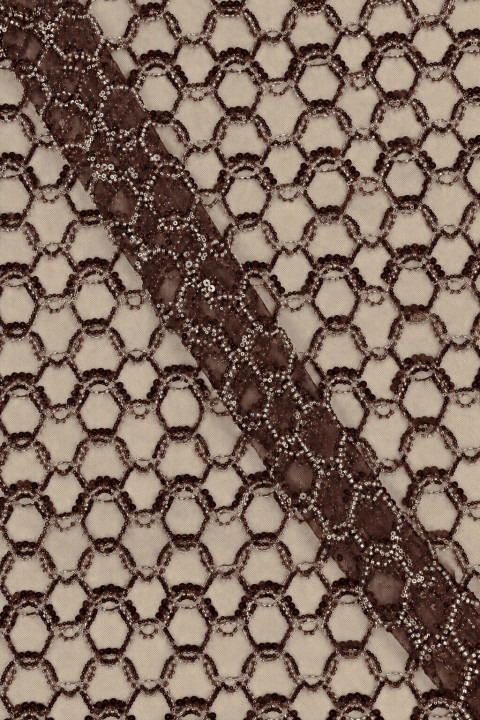 Exklusiv tulle brun geometri