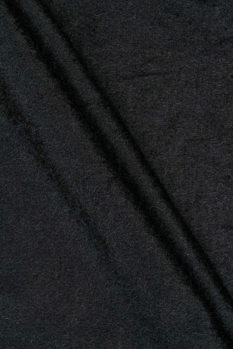 Cappotto di lana con pelo nero