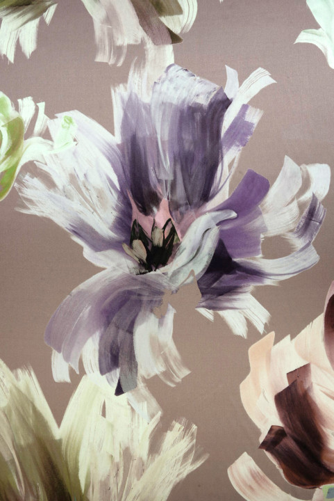 Satin de soie à grandes fleurs