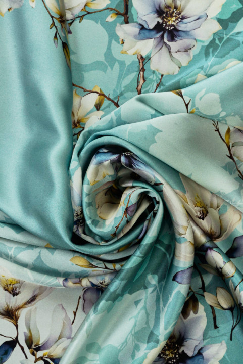 Satin di seta a fiori