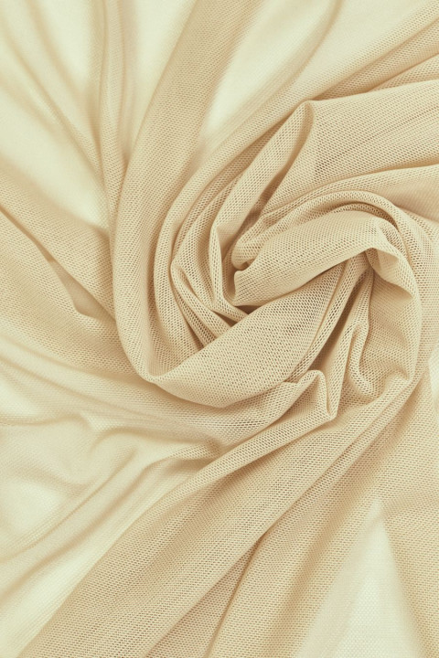 Soft tulle mesh light beige