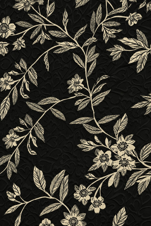 Seide mit Viskose, Jacquard, Blumen und Herzen
