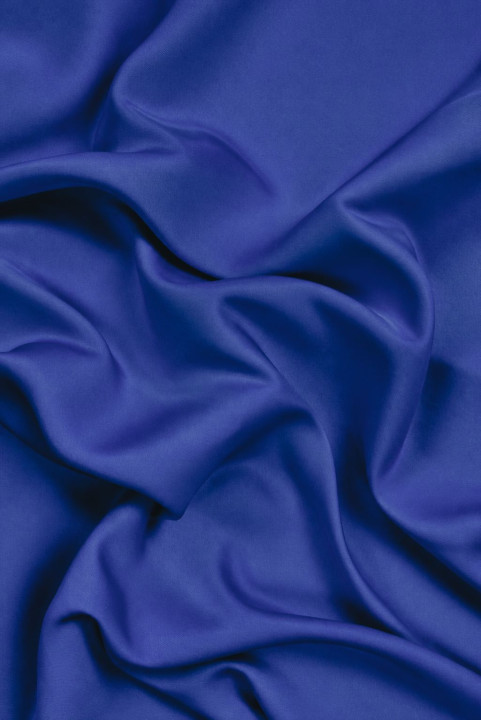 Geverfde polyester ryps in gedempte kobaltblauw