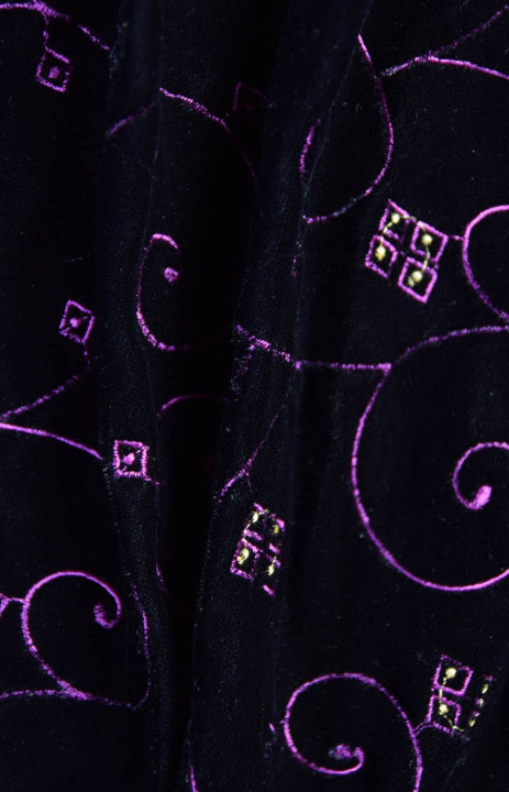 Embroidered velour