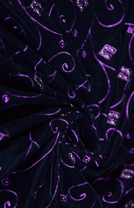 Embroidered velour