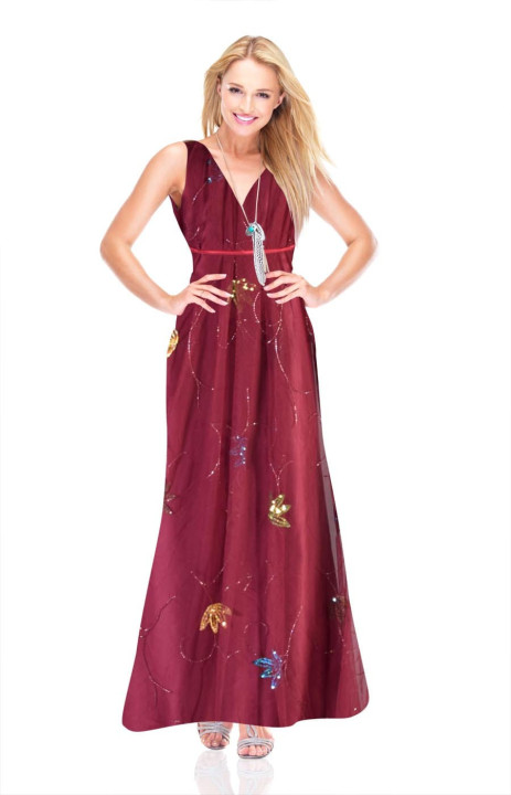Tulle bordeaux à sequins