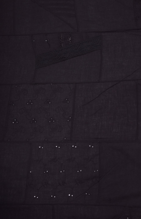 Cotton embroidery richelieu black