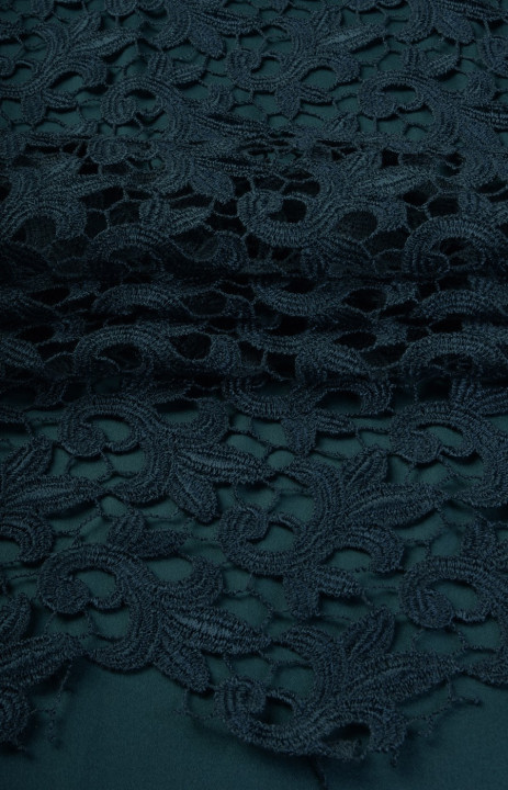 Guipure lace dark turquoise COUPON 100cm