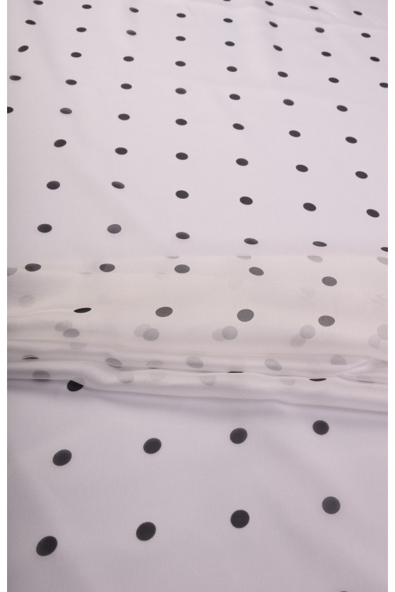 Jedwabny muślin w groszki KUPON 80cm