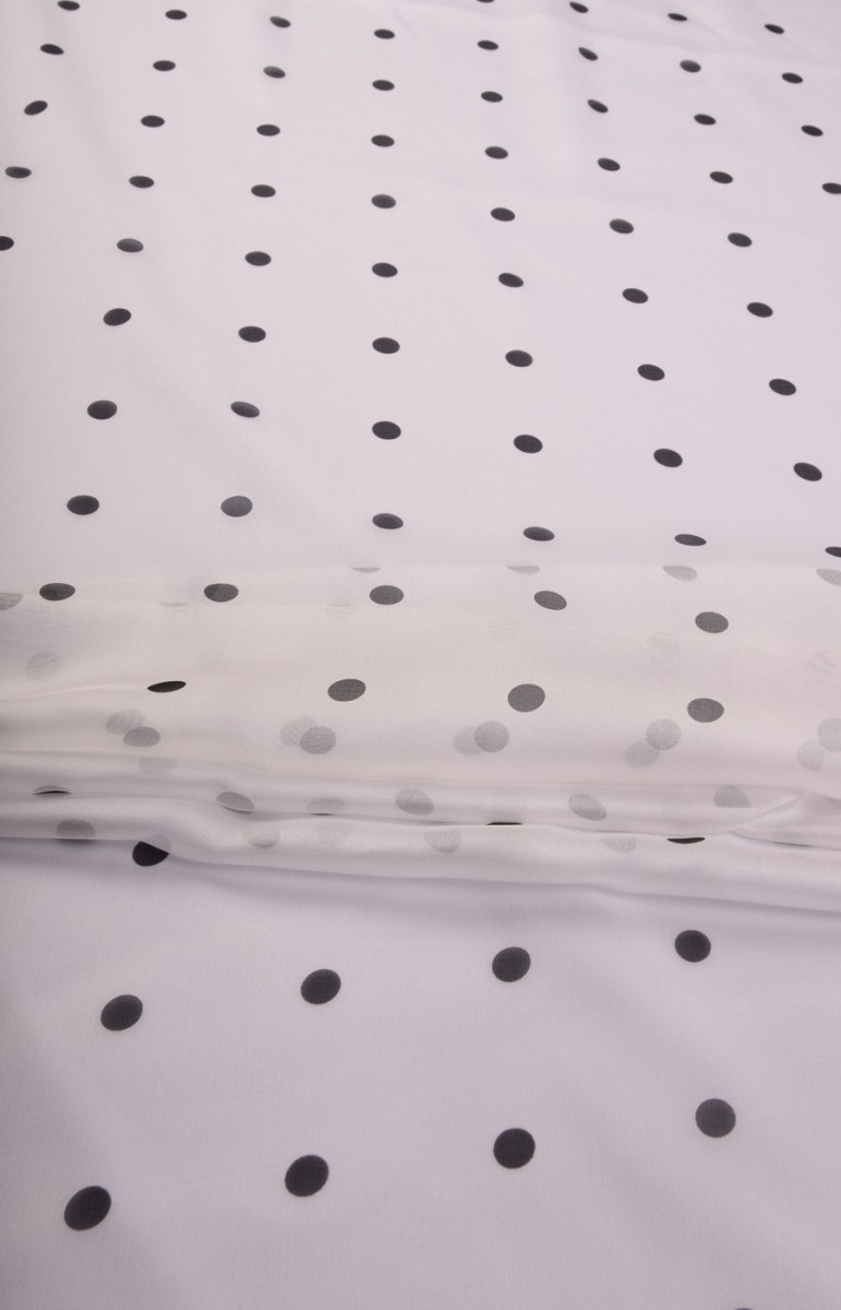 Jedwabny muślin w groszki KUPON 80cm