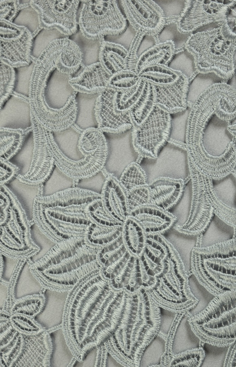 Grey guipure online lace fabric