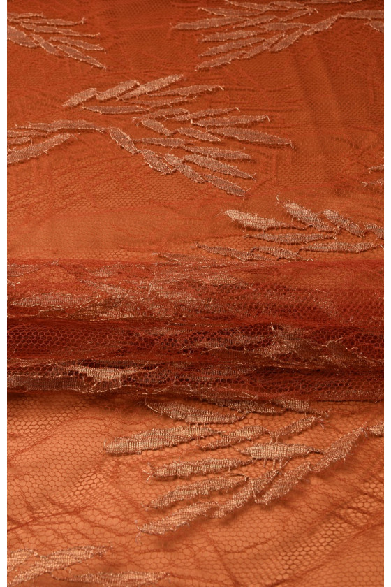 Koronka z lureksem ruda KUPON 100cm