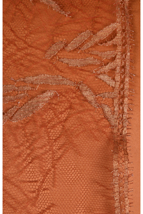 Koronka z lureksem ruda KUPON 100cm