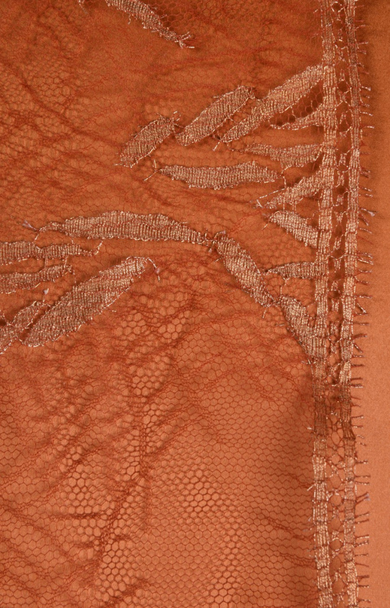 Koronka z lureksem ruda KUPON 100cm