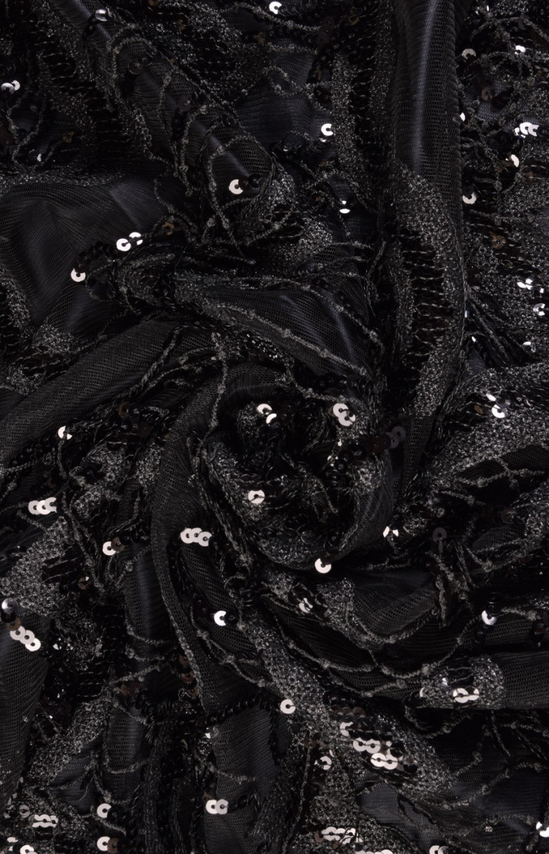 Tulle à pompons à sequins