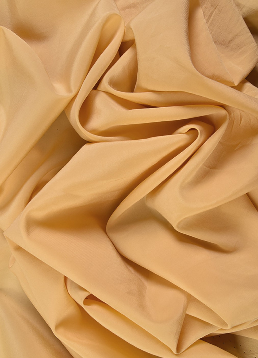 Silk elastic yellow crepe 1 m wide