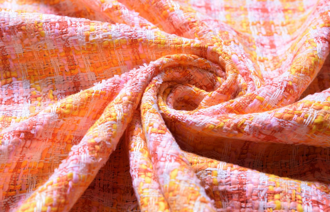 Chanel costume fabric orange COUPON 60 cm
