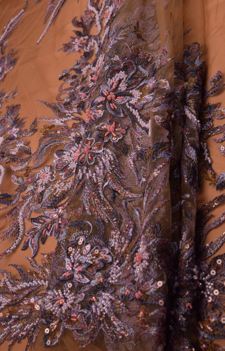 Lace with beads and sequins