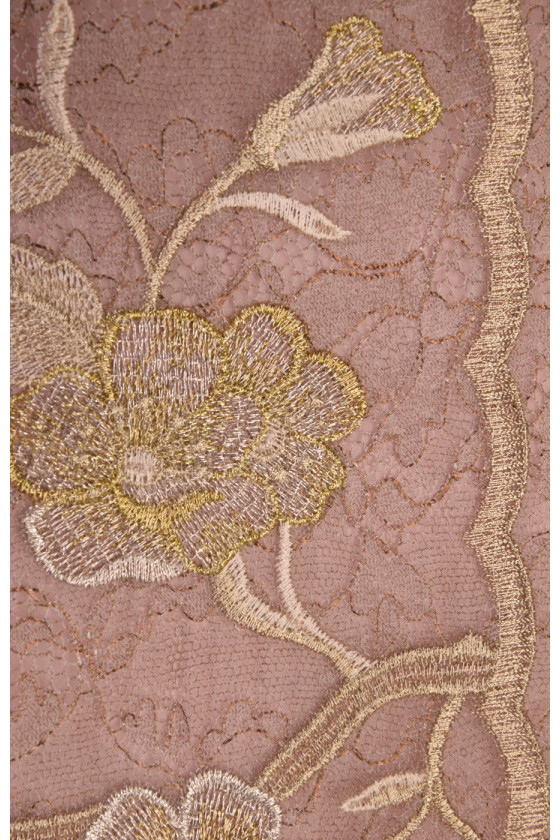 French lace on organ - pink with gold embroidery