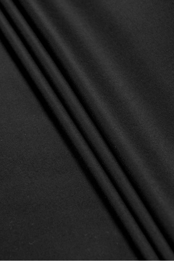 Tkanina kostiumowa wełna z jedwabiem czarna