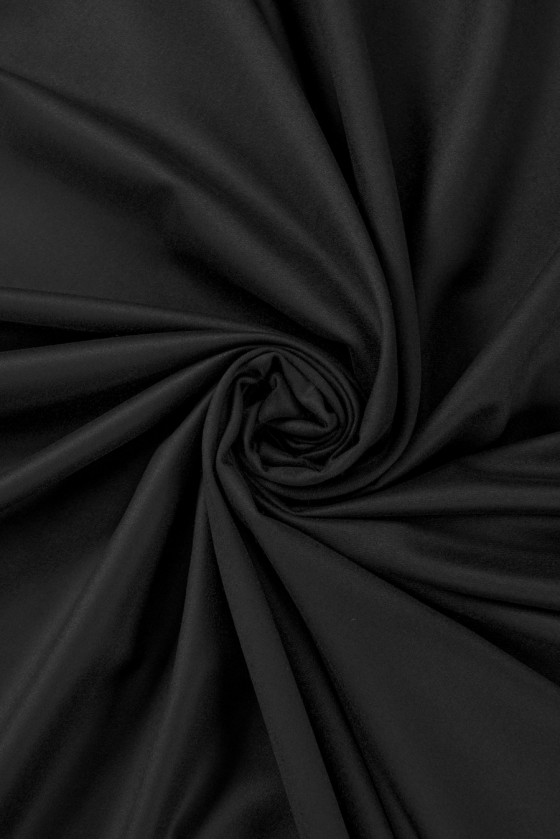 Tkanina kostiumowa wełna z jedwabiem czarna