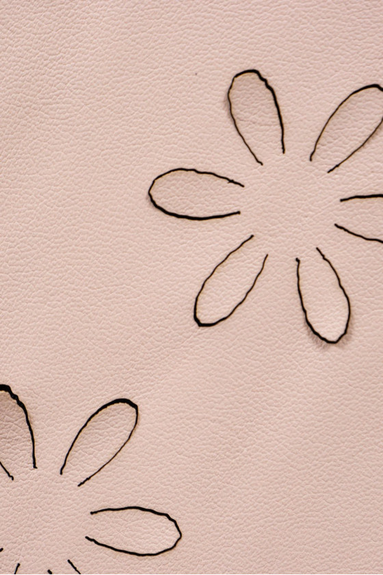 Eco leather laser-cut flowers