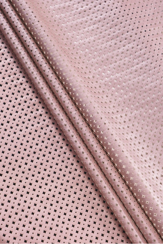 Eco openwork leather bright iridescent pink